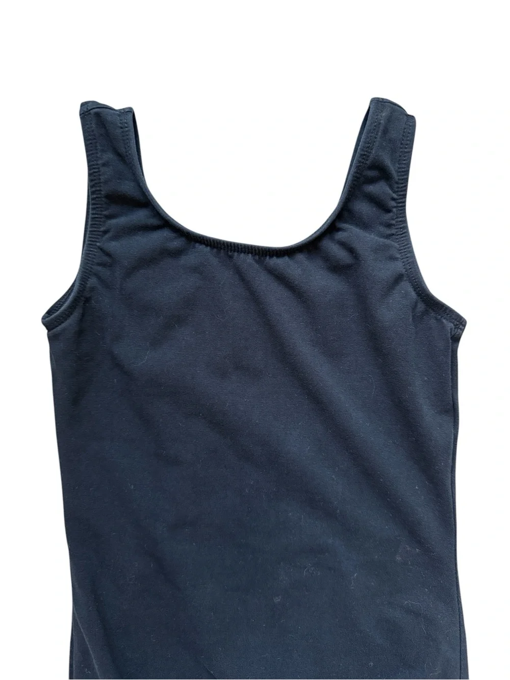 Motionwear Classic Cotton Tank Leotard, Black, Girls Medium